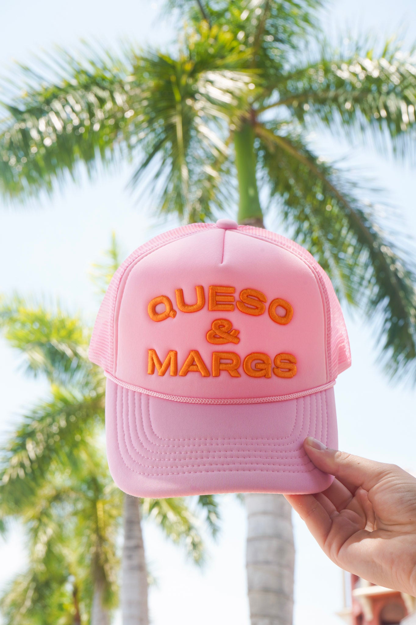 Queso and Margs - Pink Foam Trucker Hat – KenzKustomz display picture 2
