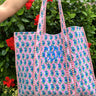 Quilted Block-Print Tote Bag