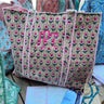 Quilted Block-Print Tote Bag