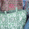 Quilted Block-Print Tote Bag