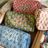 Quilted Block-Print Makeup Bag