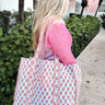 Quilted Block-Print Tote Bag