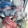 Quilted Block-Print Duffel Bag