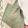 Quilted Block-Print Tote Bag