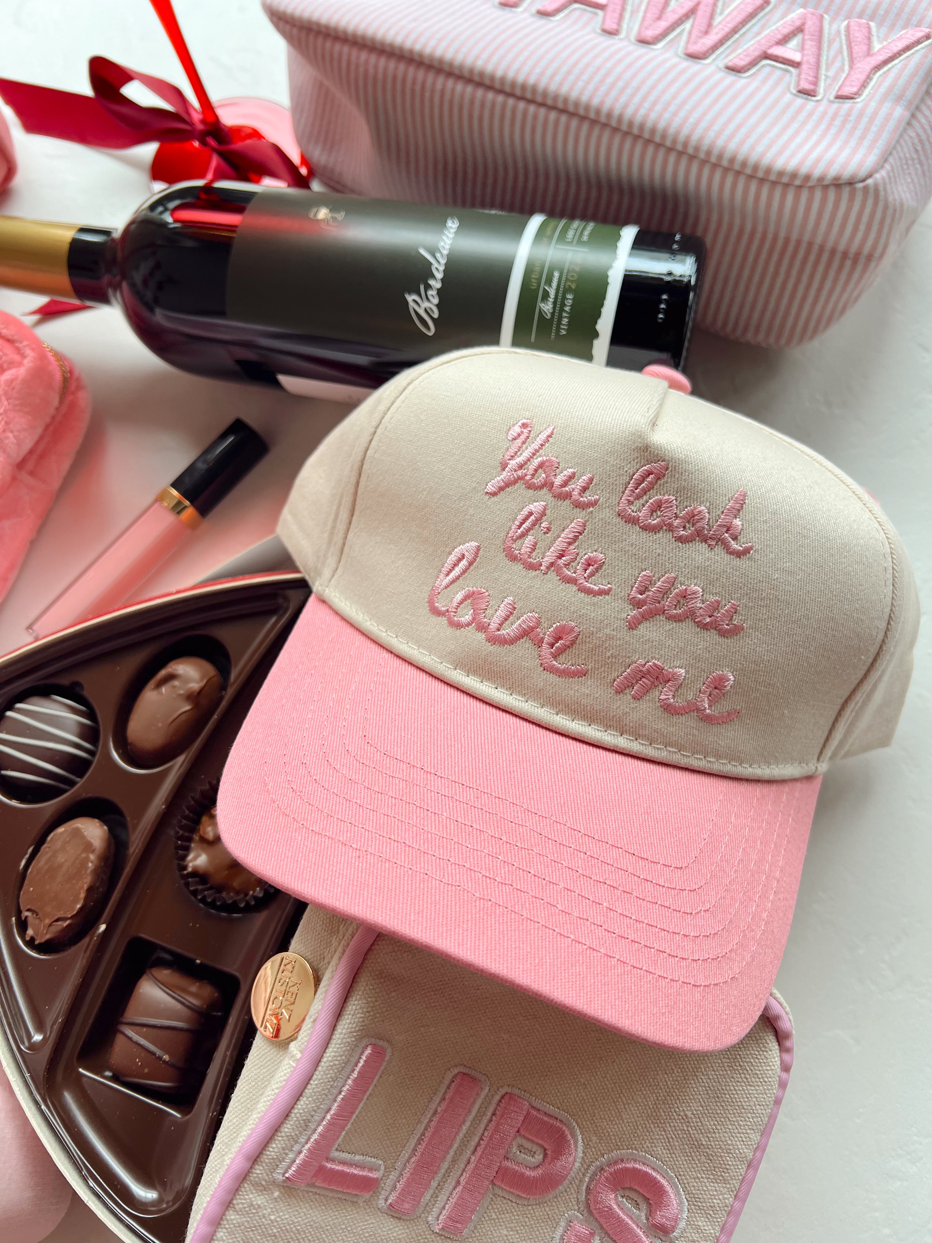 Pink Lily Embroidered \'You Look Like You Love Me\' Trucker Hat NWT You Look Like You Love Me - Pink Vintage Trucker Hat  main image 3