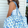 Quilted Block-Print Duffel Bag
