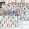 Quilted Block-Print Duffel Bag