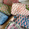 Quilted Block-Print Makeup Bag