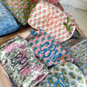 Quilted Block-Print Makeup Bag