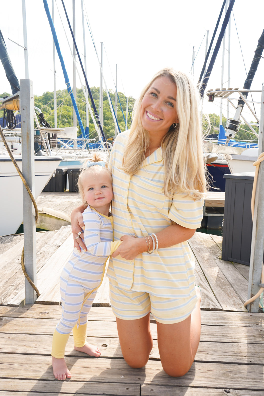 Butter &amp; Blue Stripes - Bamboo Sleeper