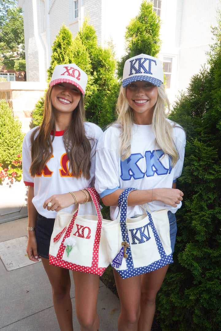 Sorority Greek Mini Polka Dot Canvas Tote