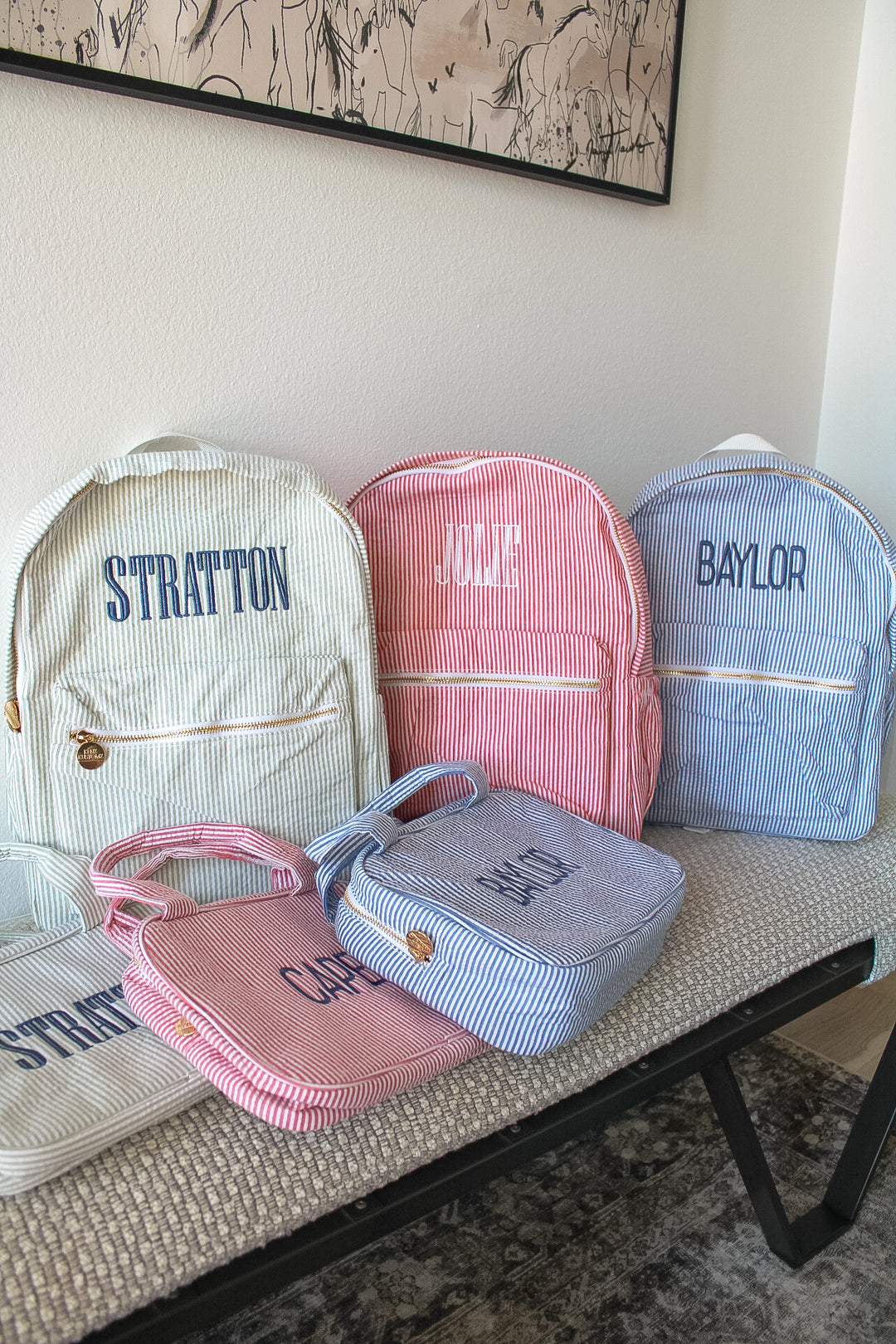 Gingham Backpack - PLAIN NO EMBROIDERY