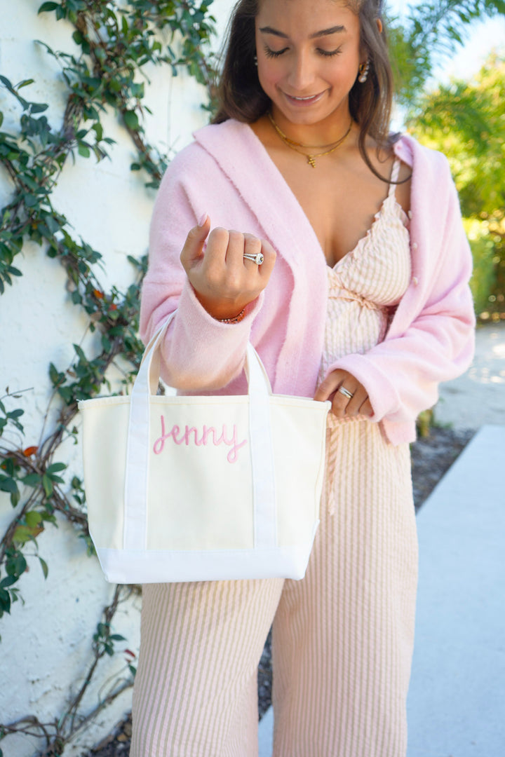 Mini Canvas Tote - Embroidered