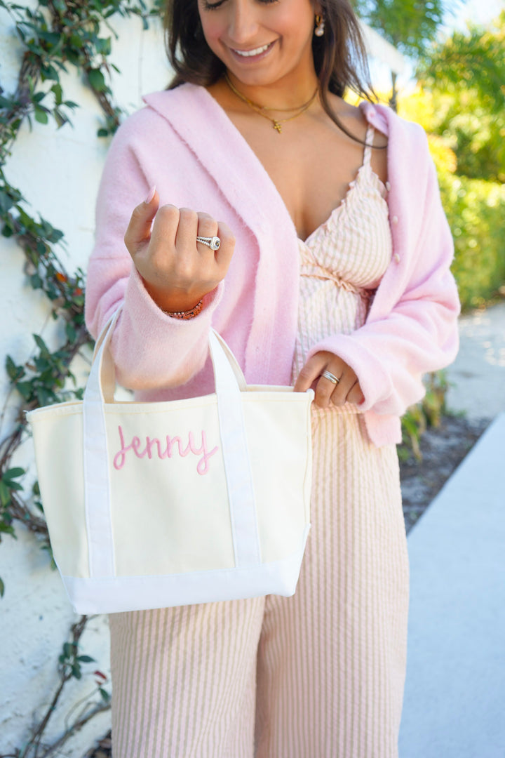 Mini Canvas Tote - Embroidered
