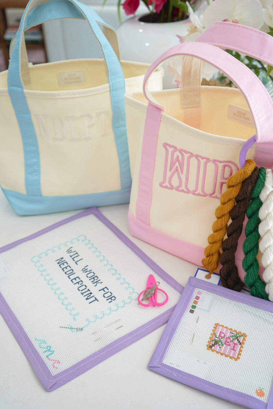 Mini Canvas Tote - Embroidered