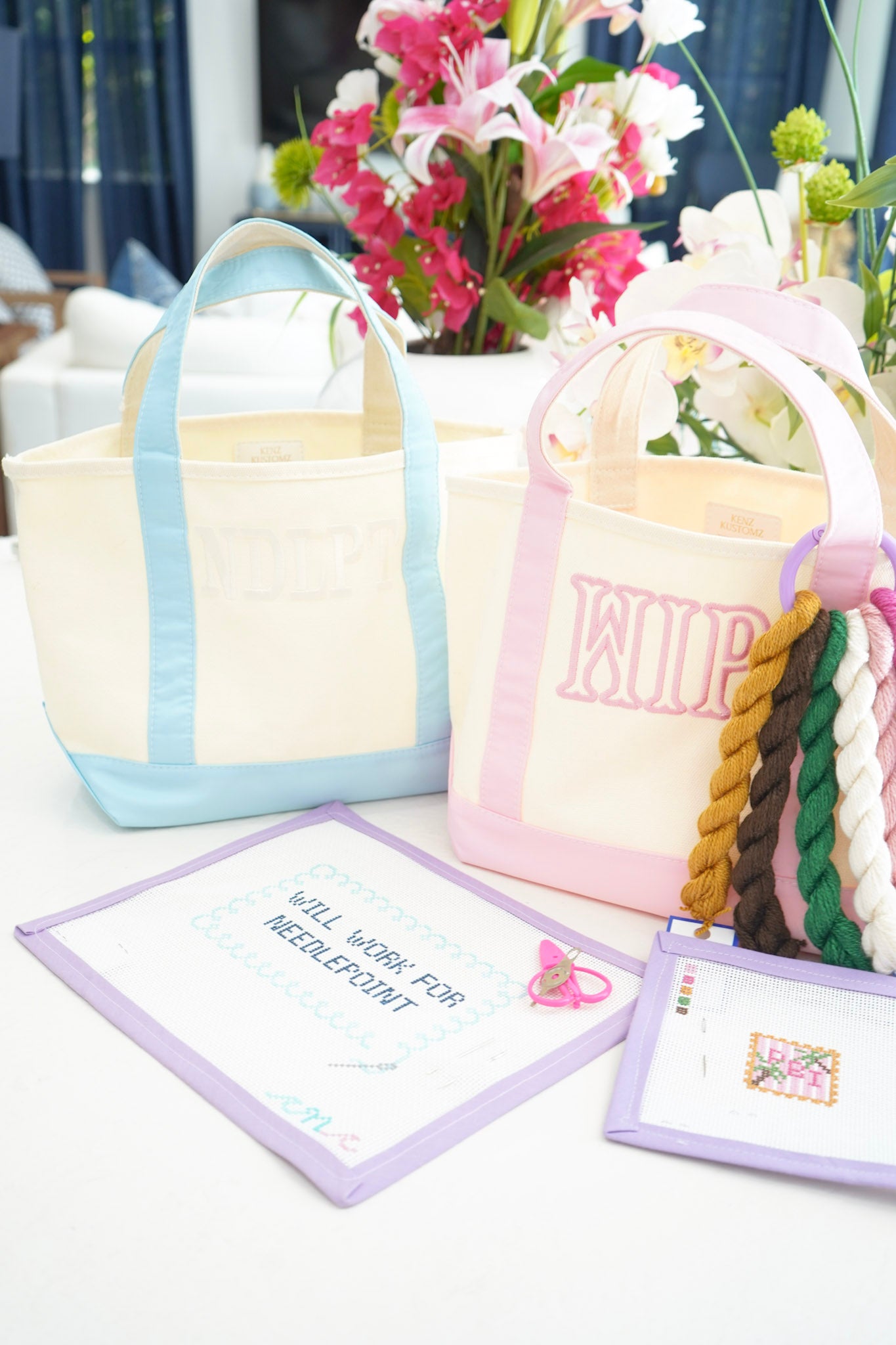Mini Canvas Tote - Embroidered – KenzKustomz
