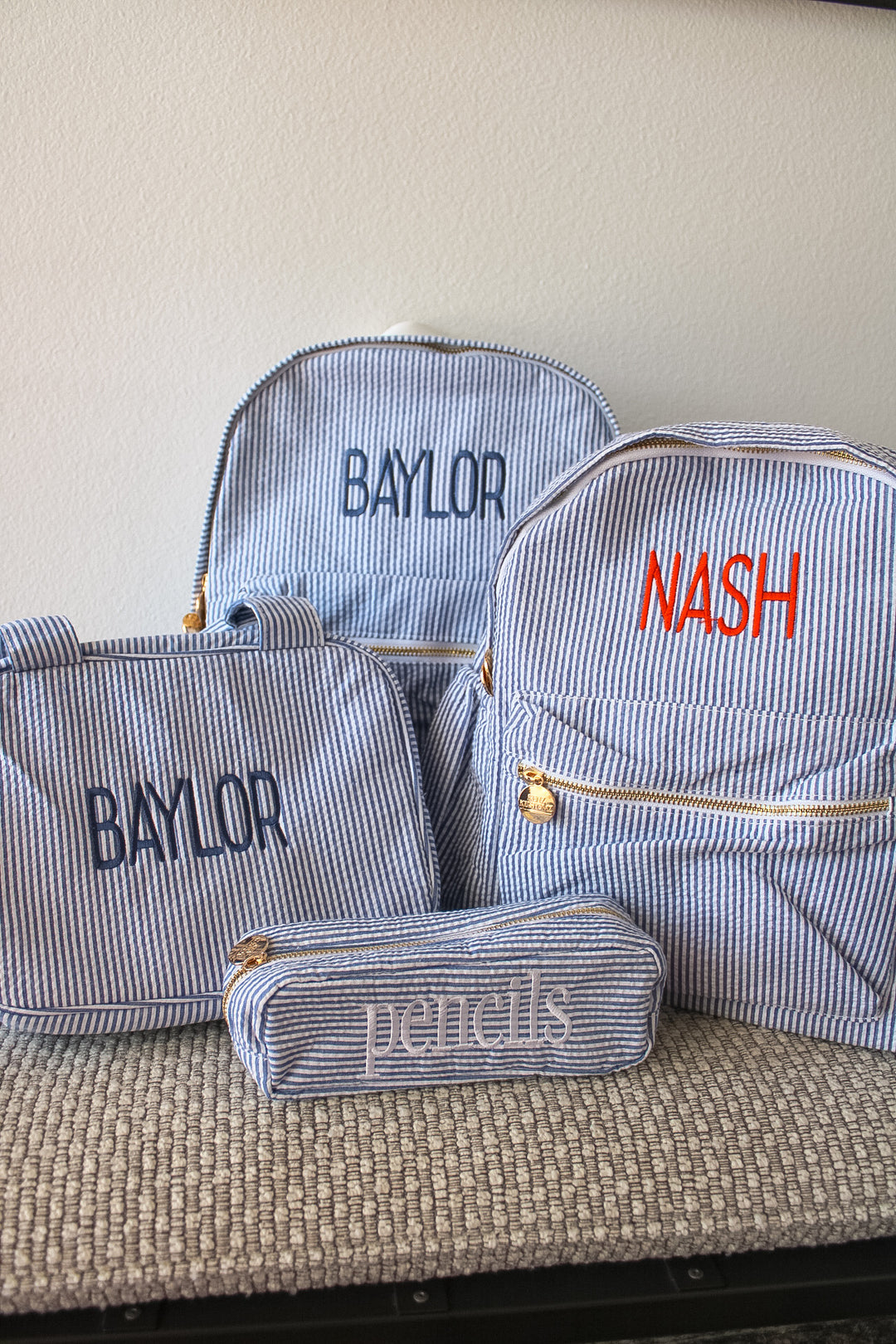 Gingham Backpack - PLAIN NO EMBROIDERY