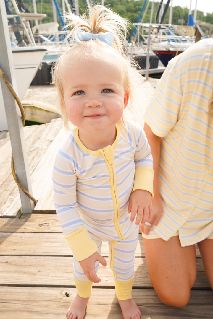 Butter &amp; Blue Stripes - Bamboo Sleeper