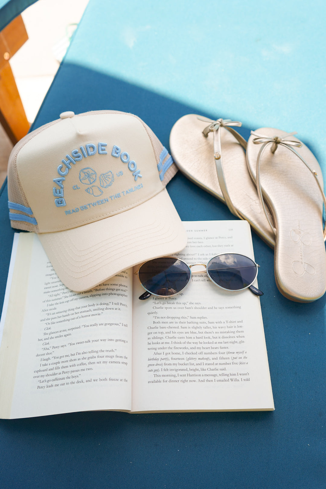 Beachside Book Club - Tan Canvas Trucker Hat