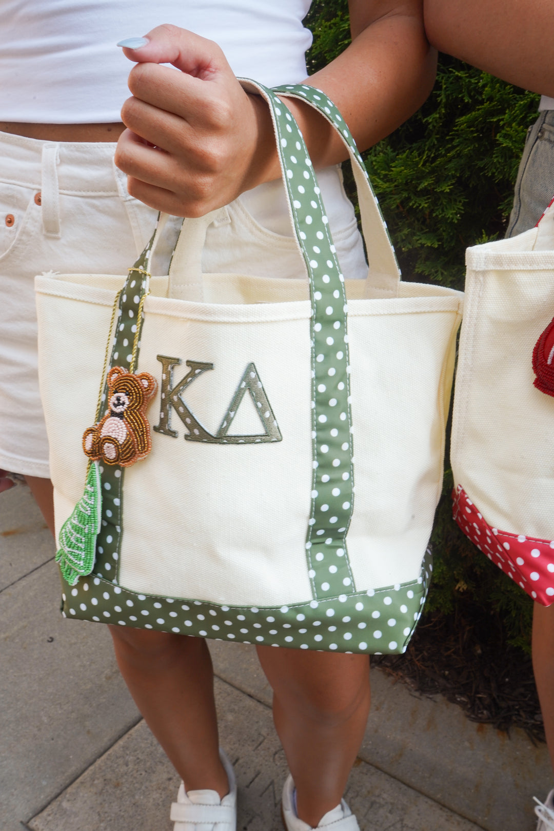 Sorority Greek Mini Polka Dot Canvas Tote