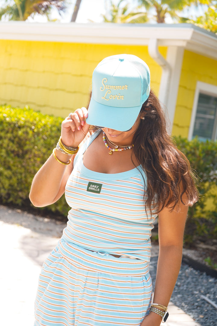 Summer Lovin - Baby Blue Canvas Trucker Hat