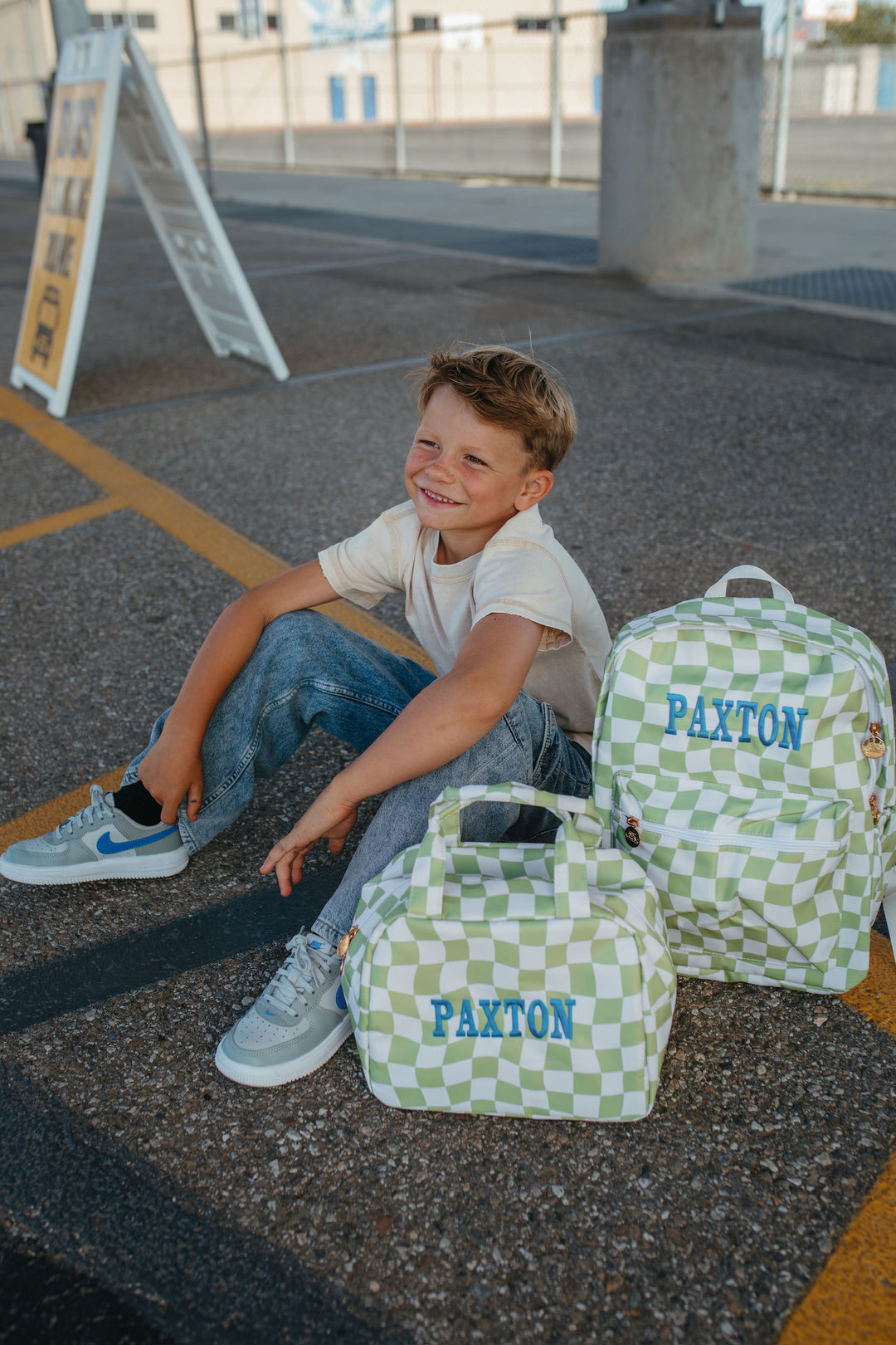 Green Check Backpack
