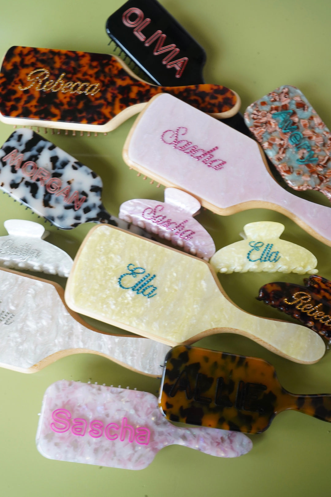 Custom Hair Brush + Hair Clips