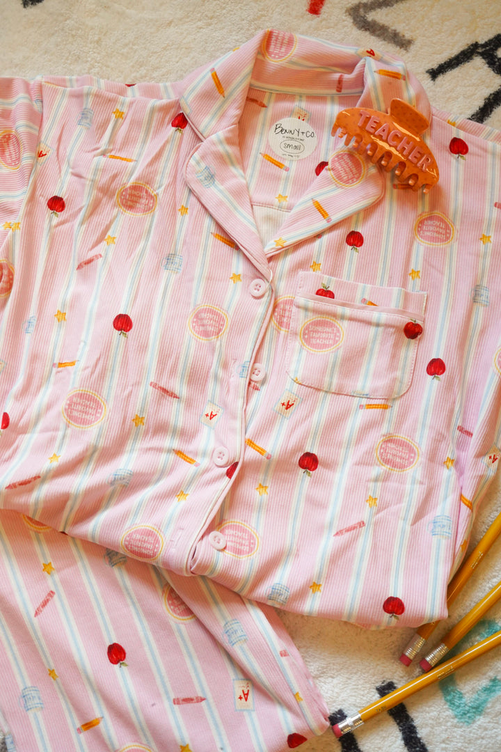 Teacher Ribbed Bamboo PJ Set — Oops!