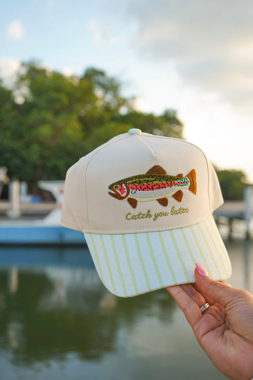 Catch You Later - Green Stripe Hat - PREORDER