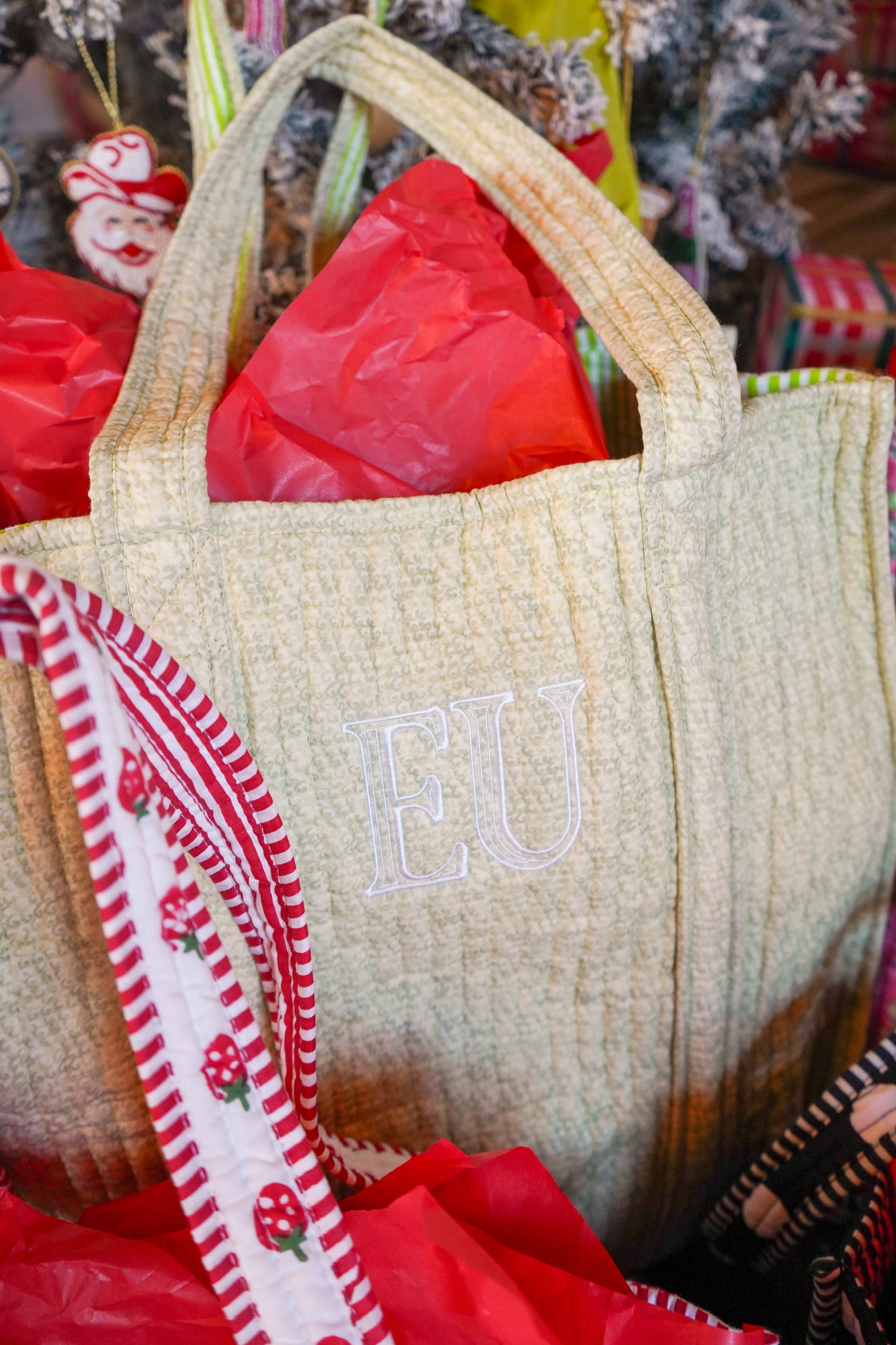 Quilted Block-Print Tote Bag – KenzKustomz
