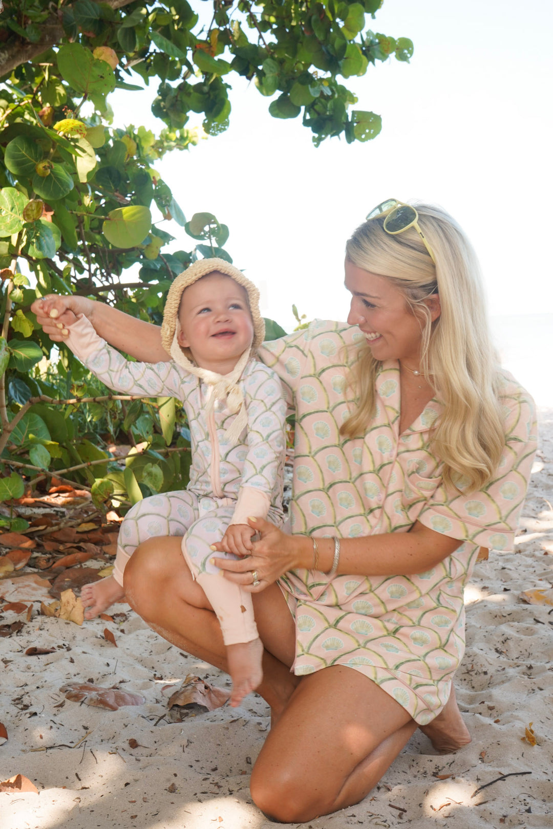 Salty Peach Ribbed Bamboo Short Pajama Set