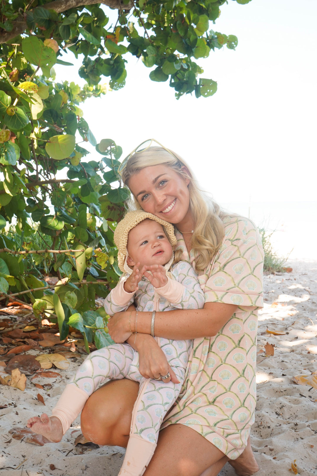 Salty Peach Ribbed Bamboo Short Pajama Set