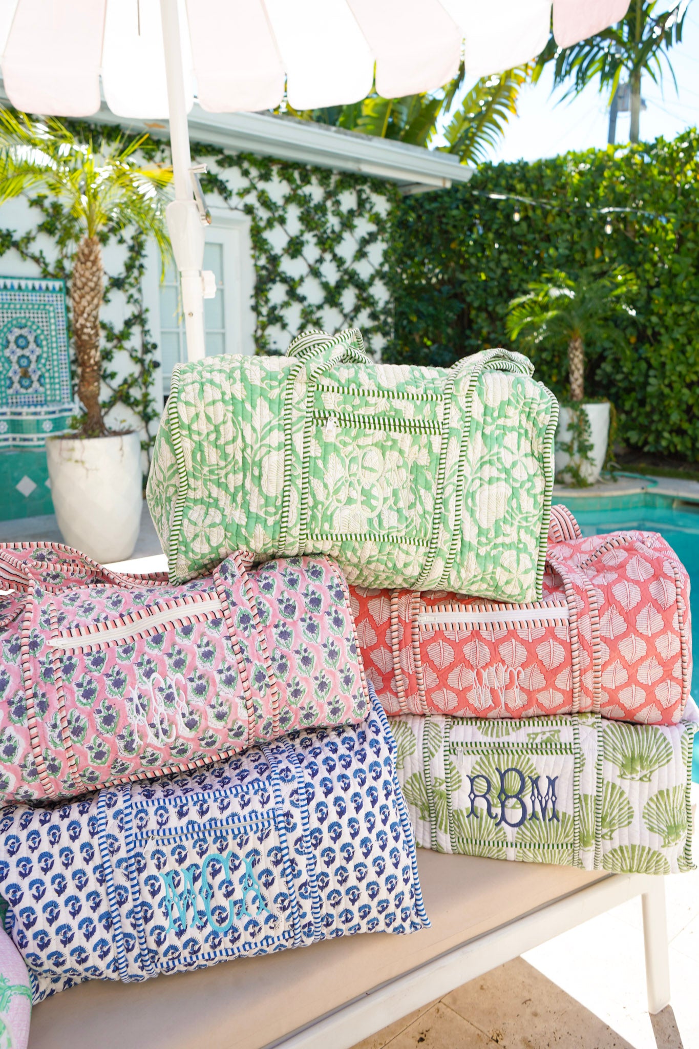 Quilted Block-Print Duffel Bag – KenzKustomz