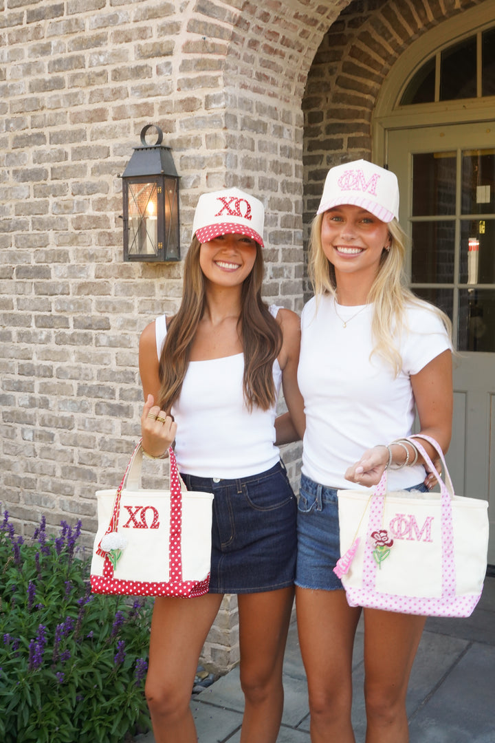 Sorority Greek Mini Polka Dot Canvas Tote