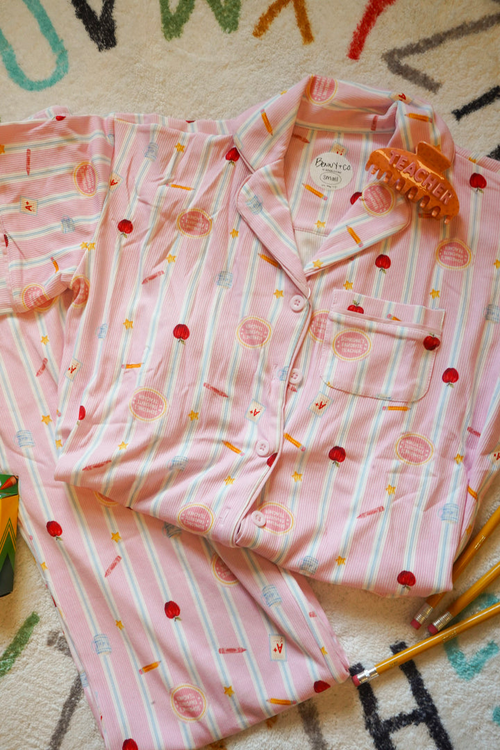 Teacher Ribbed Bamboo PJ Set — Oops!