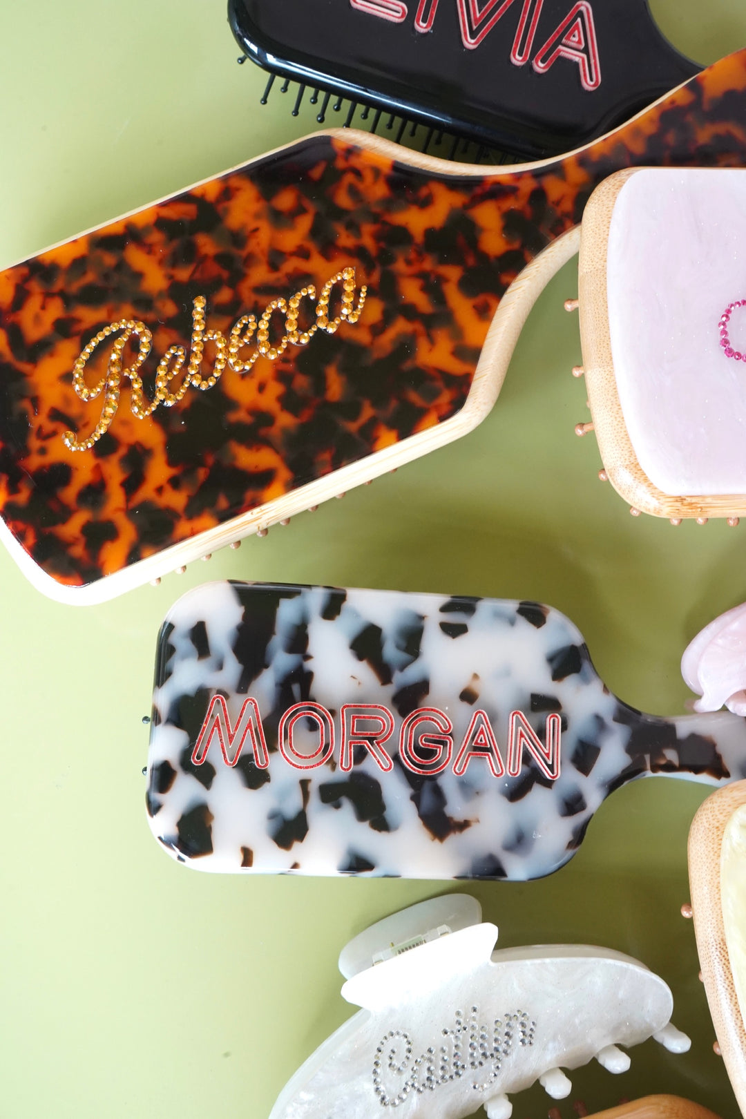 Custom Hair Brush + Hair Clips