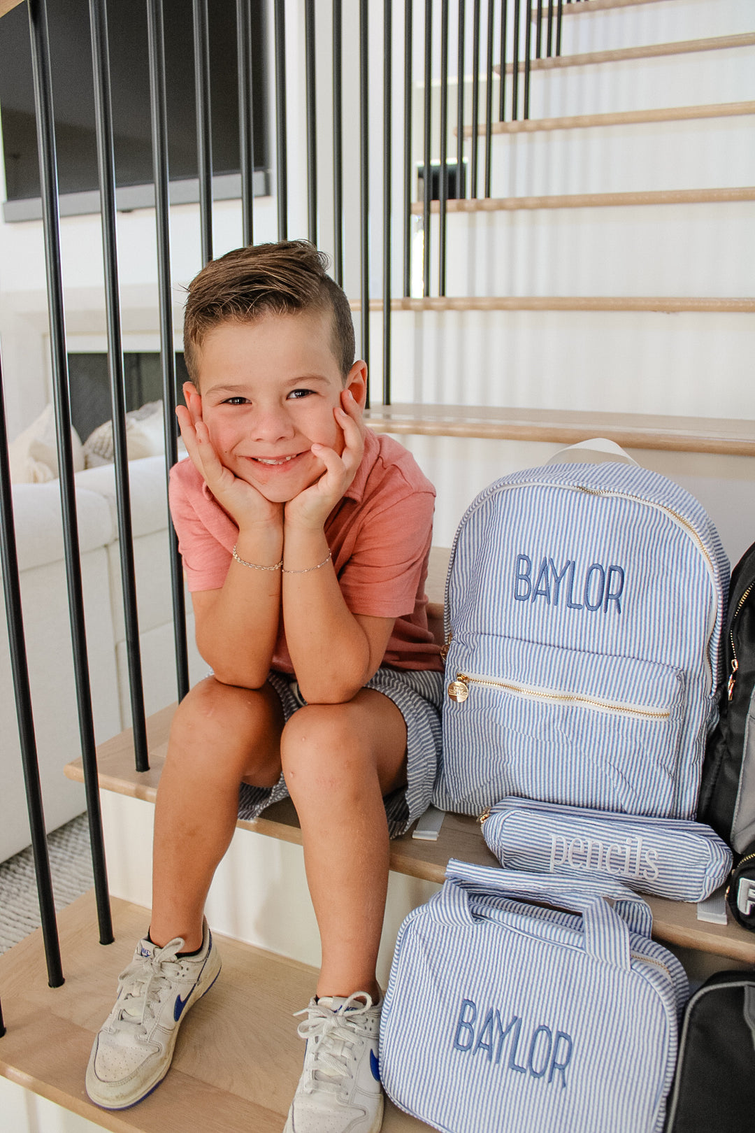 Gingham Backpack - PLAIN NO EMBROIDERY