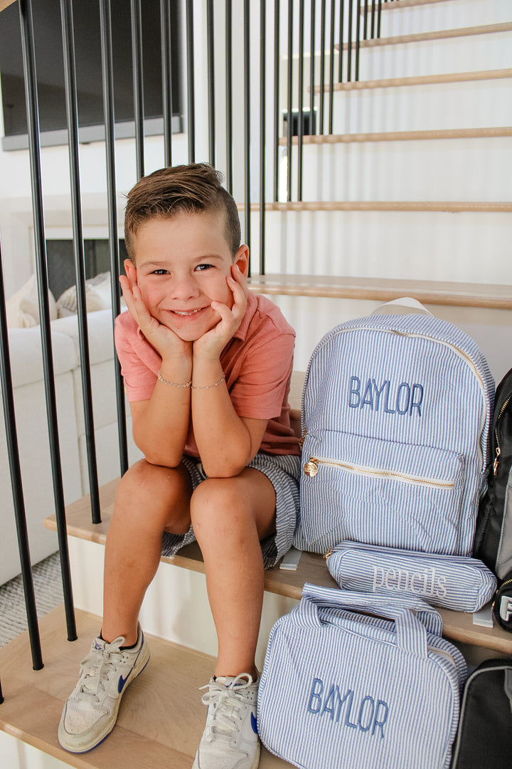Gingham Backpack - PLAIN NO EMBROIDERY