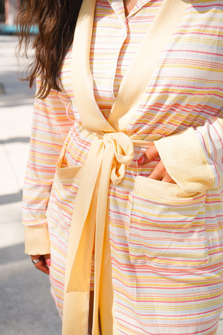 Pool Party Ribbed Bamboo Lounge Robe