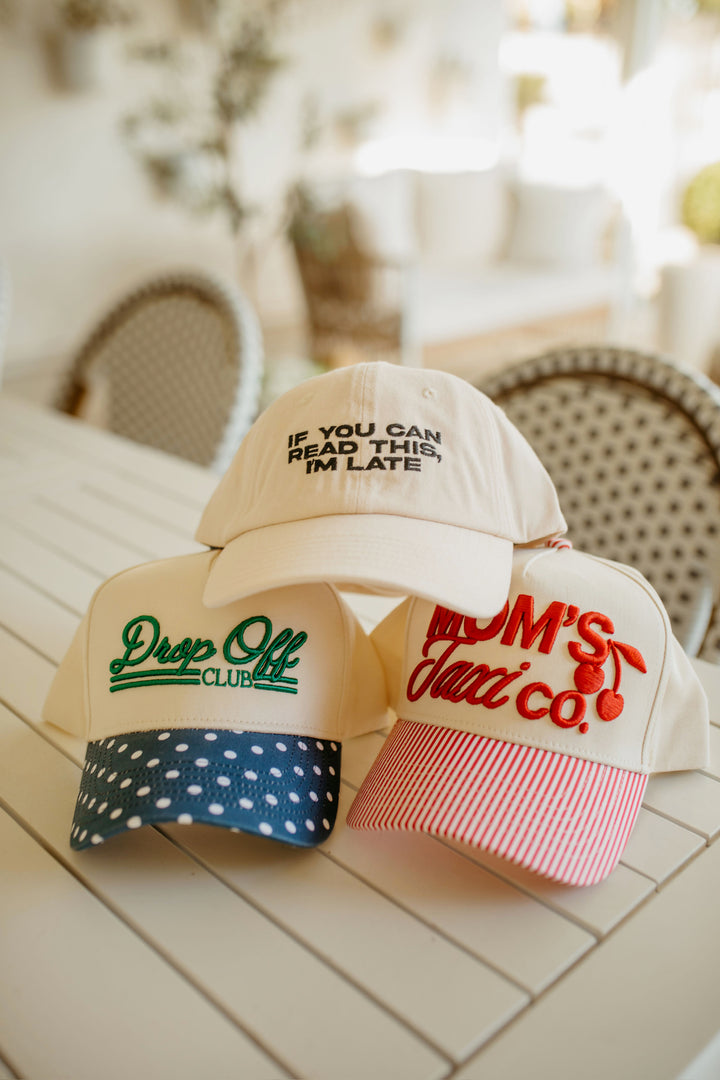 Drop Off Club - Navy Polka Dot Trucker Hat