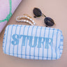 Striped Travel- Ready Cosmetic Bags