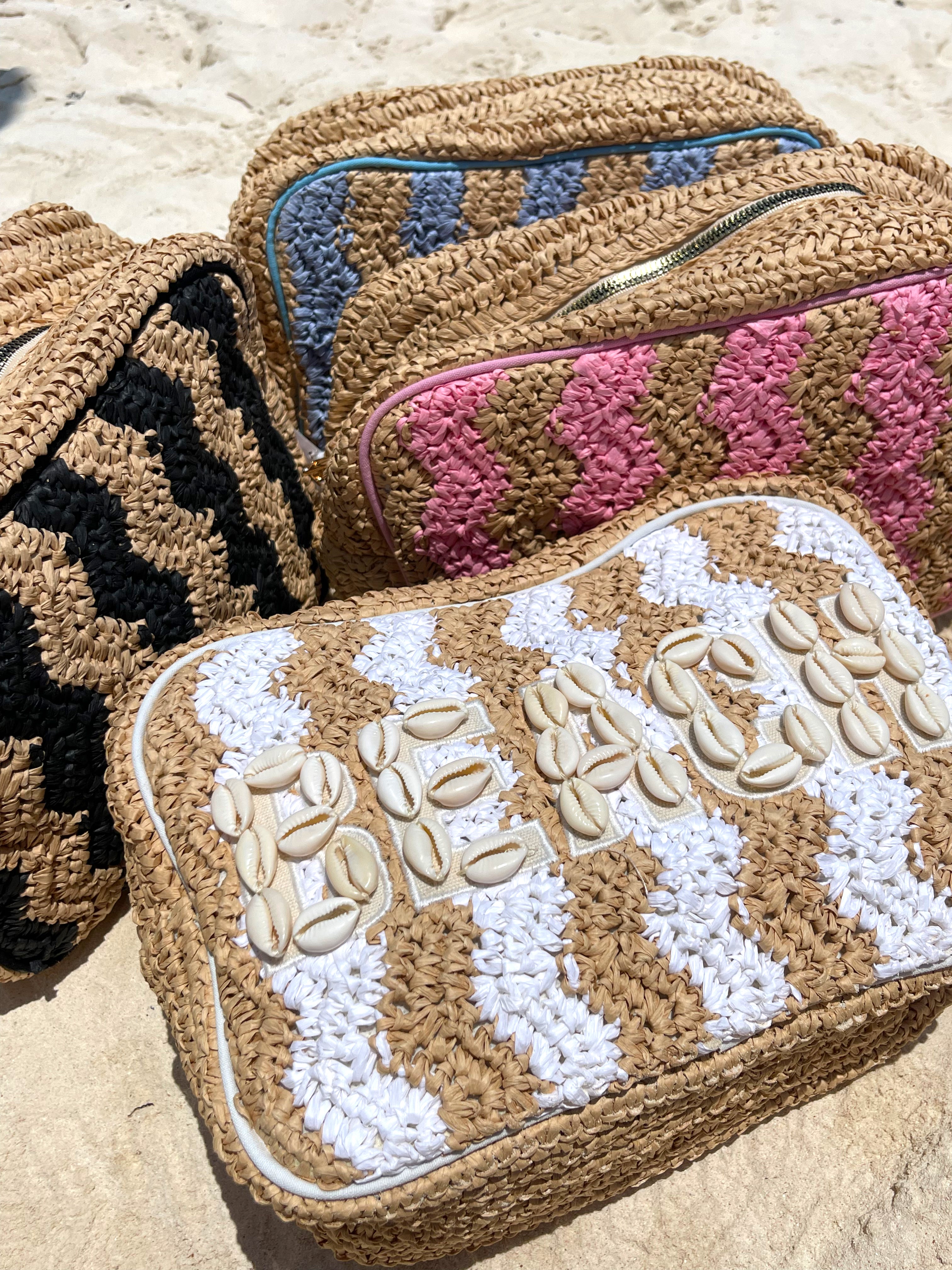 Beach XL Makeup Bag with Puka Shells – KenzKustomz
