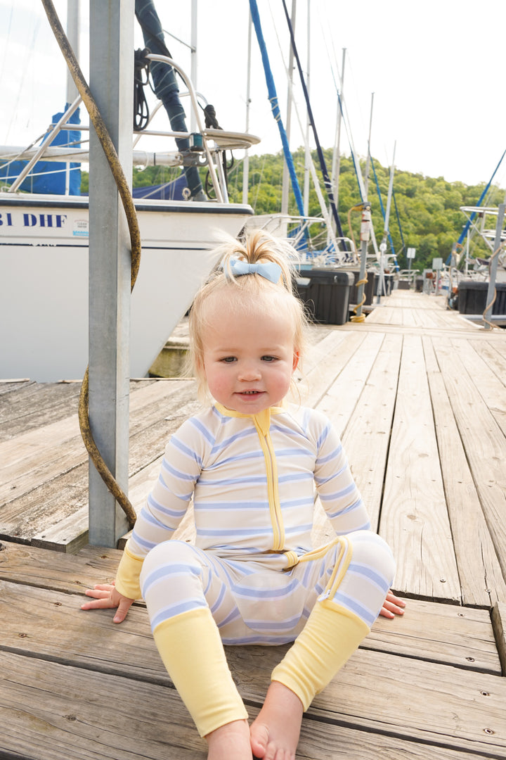 Butter &amp; Blue Stripes - Bamboo Sleeper