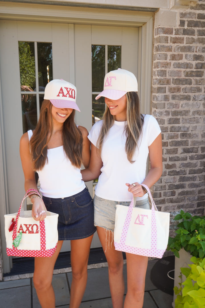 Sorority Greek Mini Polka Dot Canvas Tote