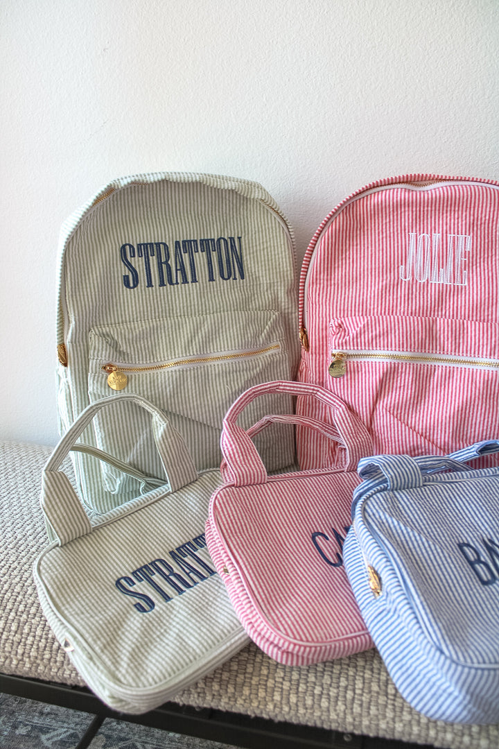 Gingham Backpack - PLAIN NO EMBROIDERY