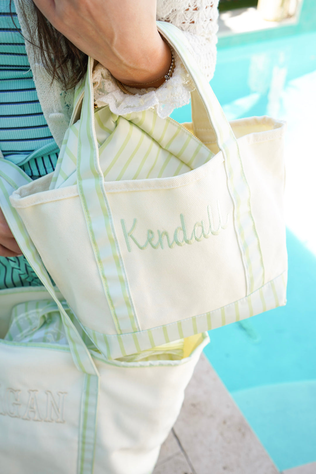 Mini Canvas Tote - Striped
