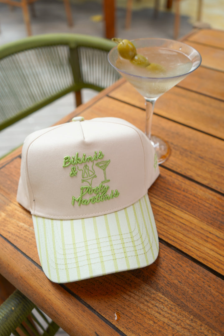 Bikinis &amp; Dirty Martinis - Green Stripe Trucker Hat