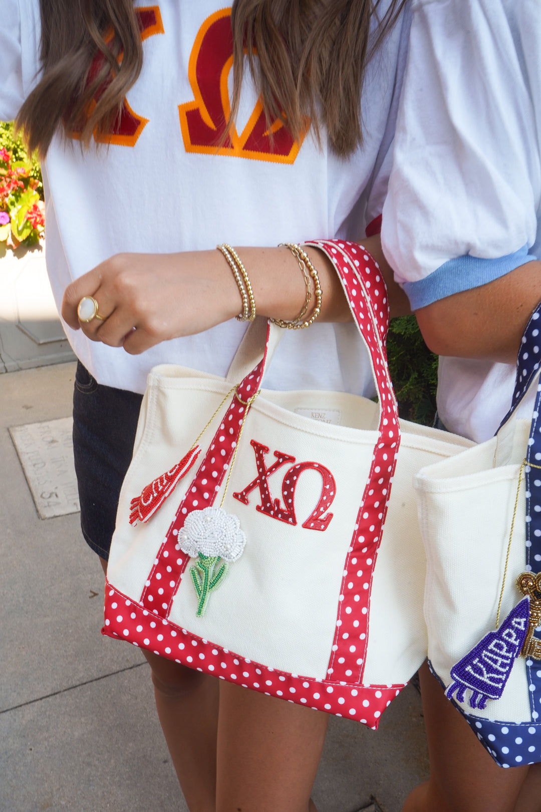 Sorority Greek Mini Polka Dot Canvas Tote