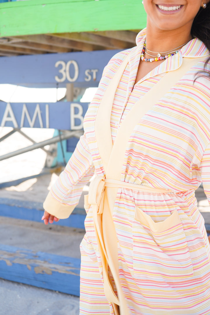 Pool Party Ribbed Bamboo Lounge Robe
