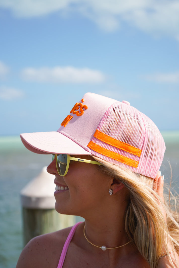 Apres Sun - Pink Canvas Trucker Hat - PREORDER